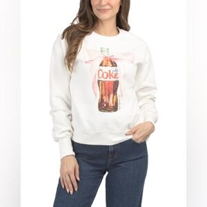 The Laundry Room Diet Coke Bow Cotton Size Small Crew Neck Sweatshirt New w/ Tag